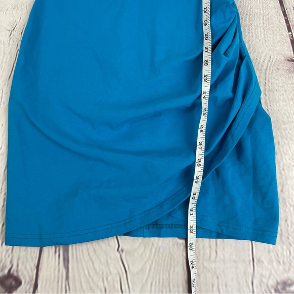 Revolve By The Way Minnie Deep V Dress Ruched Bodycon Size Small Blue - Picture 12 of 15